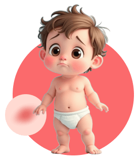 Bambino illustrato con irritazione