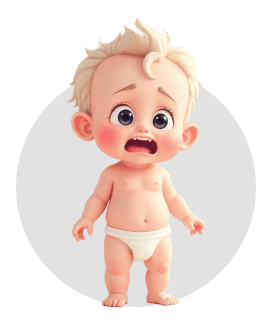 Bambino illustrato con irritazione